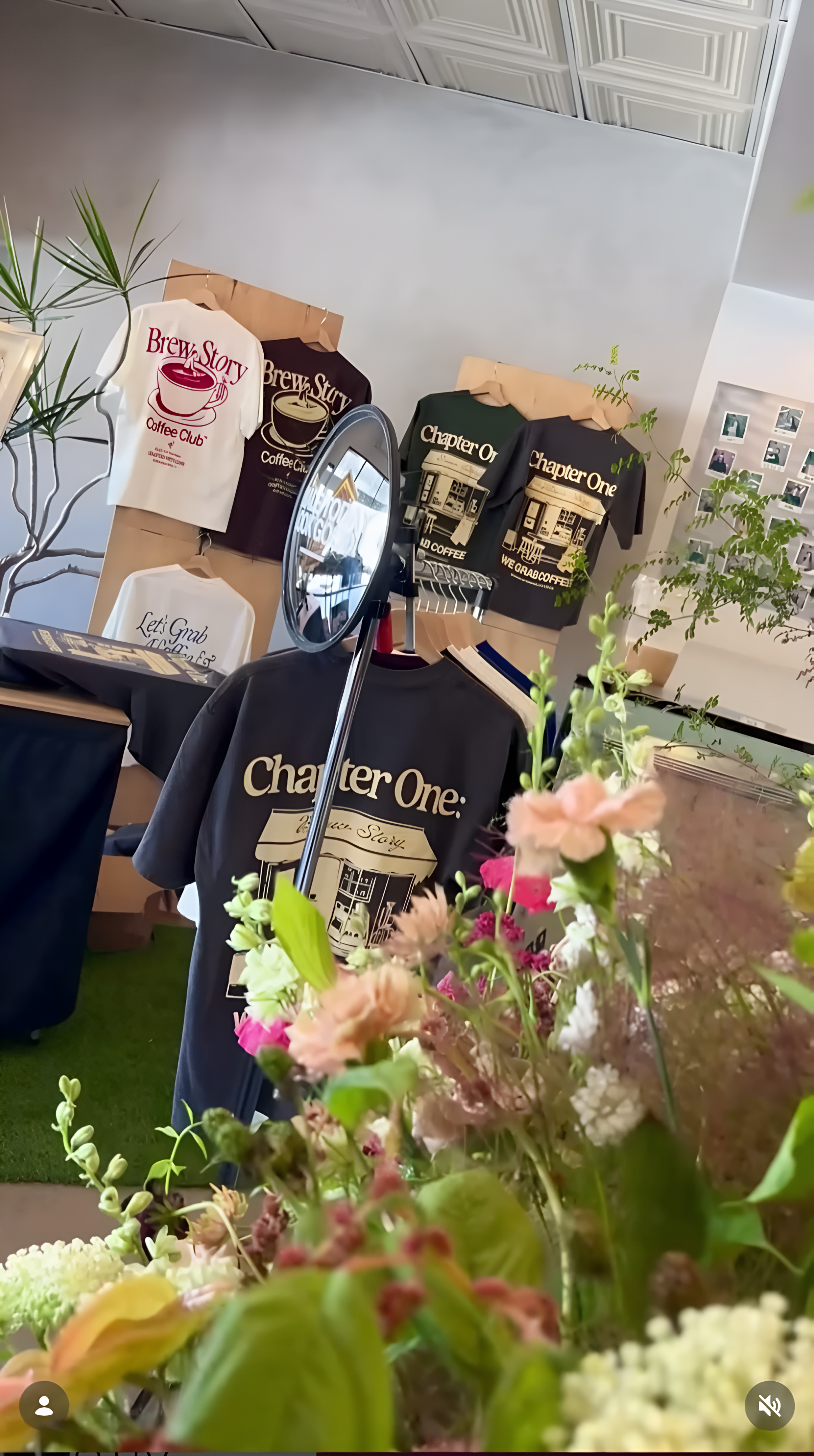 Merch display and mirror